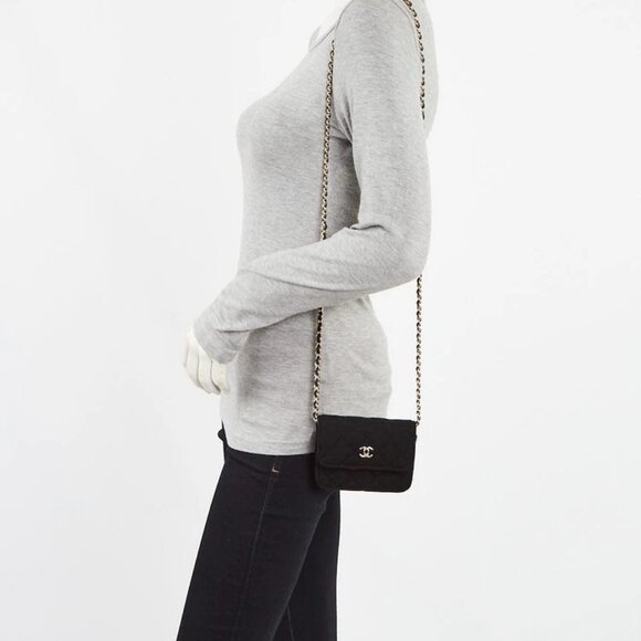 Chanel Black Quilted Jersey Fabric Mini VIP Bag - Picture 2 of 10